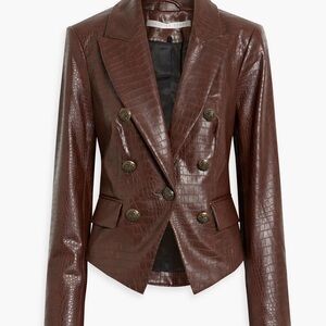 Veronica Beard Brown Croc-Embossed Women's Blazer